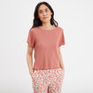Haut de pyjama manches courtes vieux rose femme