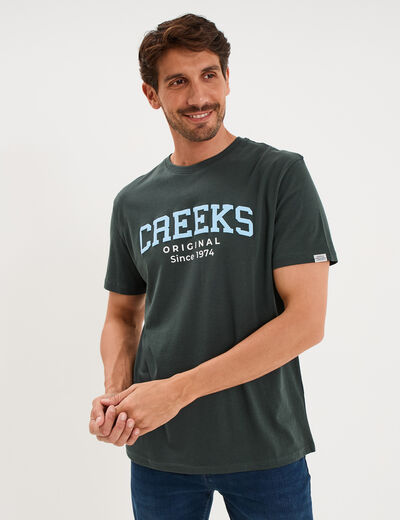 T-shirt manches courtes coton vert homme