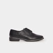 Derbies liser&eacute;s m&eacute;tallis&eacute;s talon plat noir femme