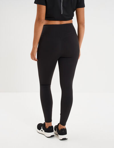Legging de sport gainant taille haute noir femme