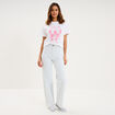 T-shirt col rond manches courtes coton blanc femme
