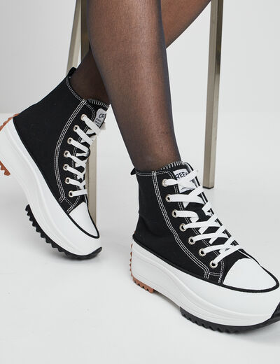 Baskets plateformes en toile Creeks noir femme