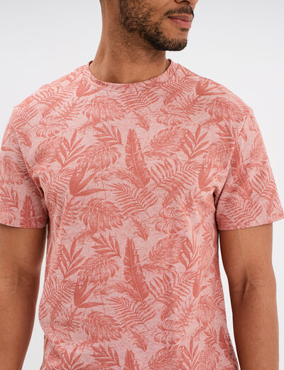 T-shirt manches courtes col rond vieux rose homme