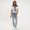Jean stretch slim 7/8 &egrave;me denim double stone femme