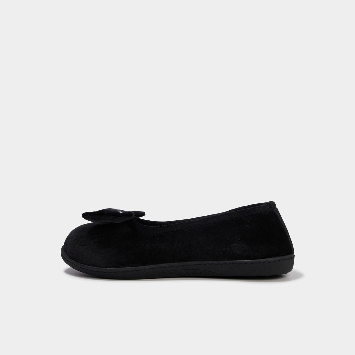 Chaussons ballerines effet velours ecru femme