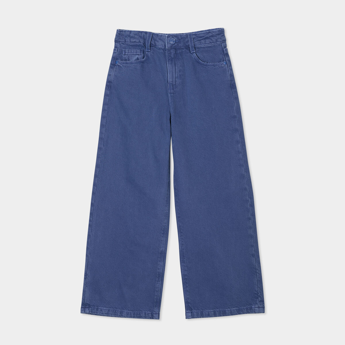 Pantalon large 5 poches coton Creeks bleu gris fille