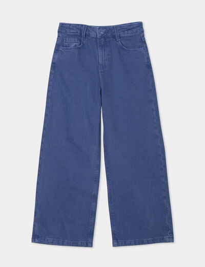 Pantalon large 5 poches coton Creeks bleu gris fille