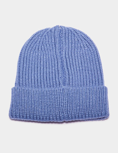 Bonnet tricoté bleu bébé garçon