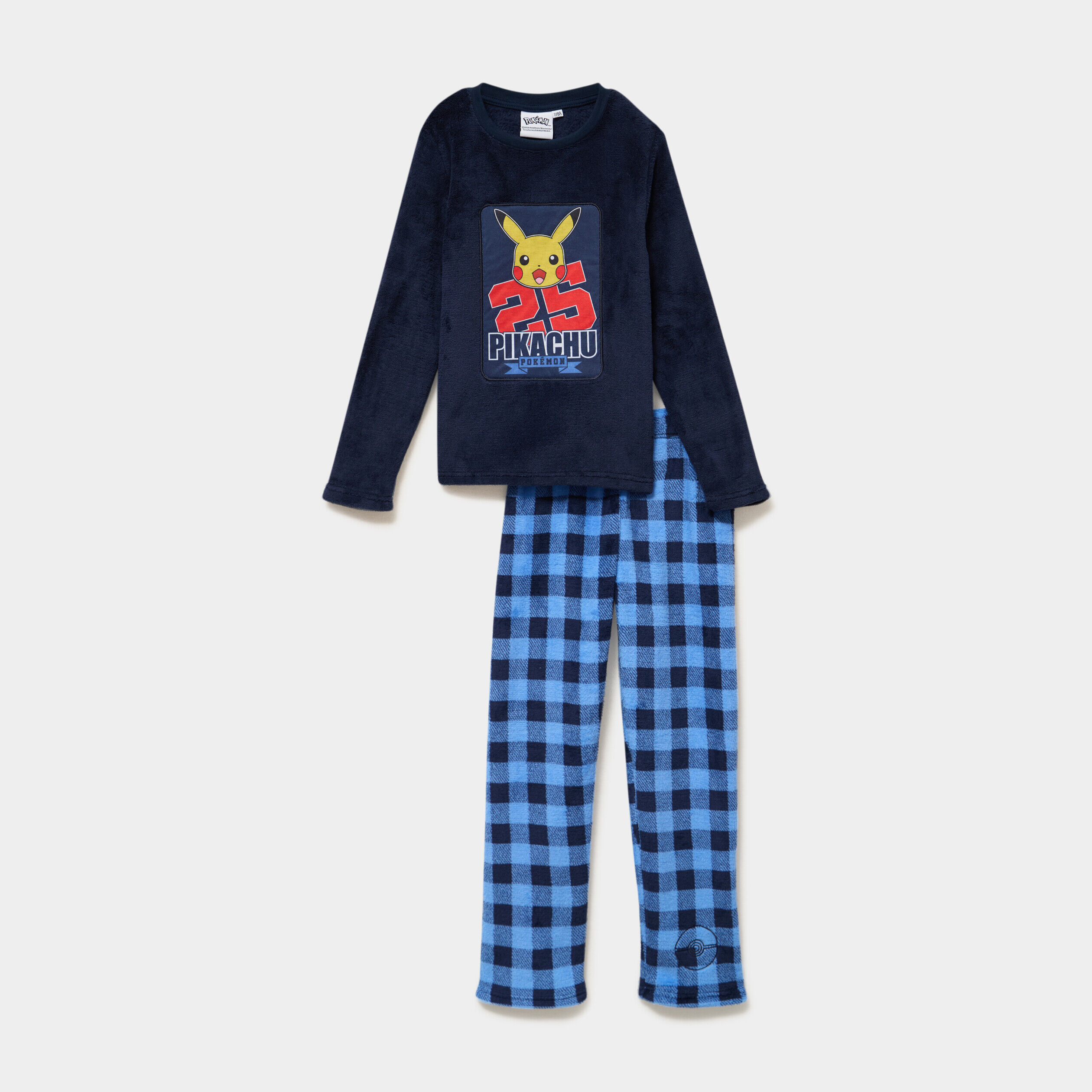 Ensemble pyjama t-shirt velours Pokémon bleu marine garçon