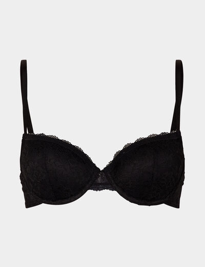 Soutien-gorge corbeille paddé dentelle noir femme