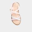 Sandales avec brides d'attache cheville rose fille