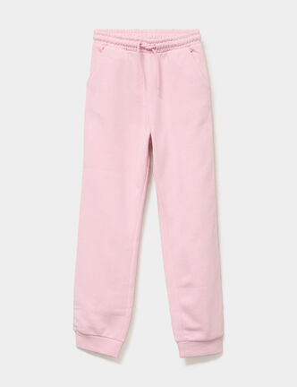 Pantalon de jogging molleton rose clair fille
