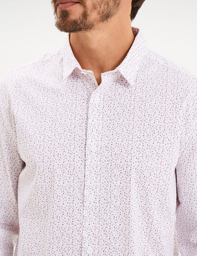 Chemise ajust&eacute;e manches longues blanc homme
