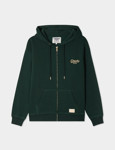 Sweat zippé à capuche Creeks Original vert foncé femme