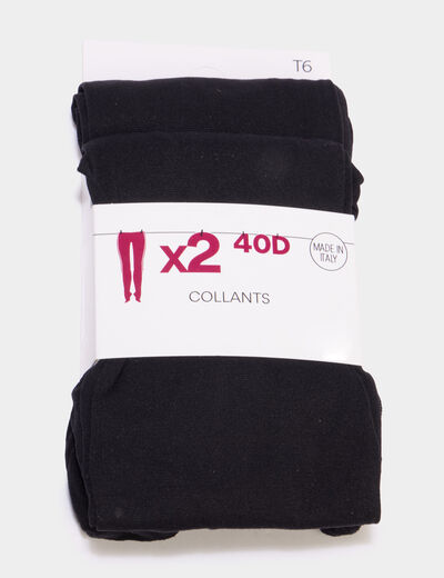 Lot de 2 collants 40D noir femme