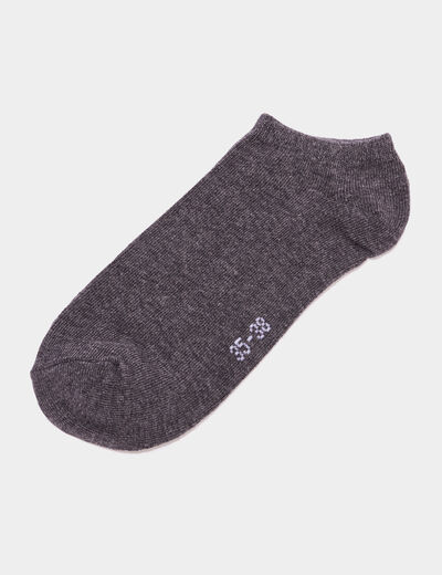 Lot 5 paires chaussettes invisibles gris mixte