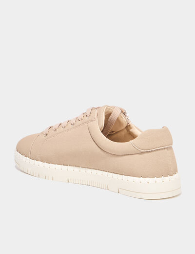 Tennis basses zipp&eacute;es sable femme