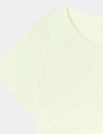 T-shirt manches courtes jaune fluo fille