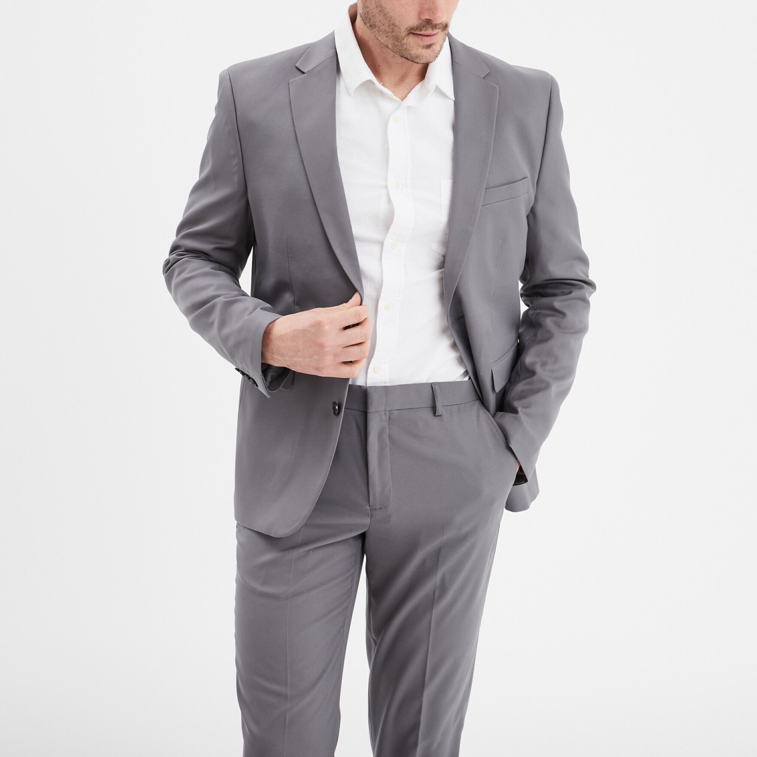 Veste de costume droite gris foncé homme LH