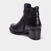 Bottines avec boucles en cuir noir femme