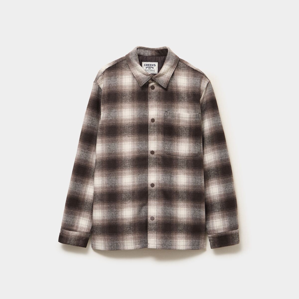 Surchemise 1 poche manches longues taupe homme