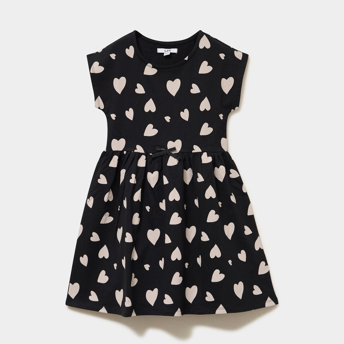 Robe courte droite sans manches cintr&eacute;e noir fille