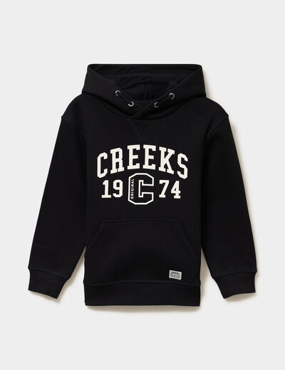 Sweat hoodie 1 poche oversize noir gar&ccedil;on