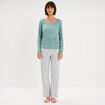 Ensemble pyjama 2 pi&egrave;ces pantalon bleu gris femme