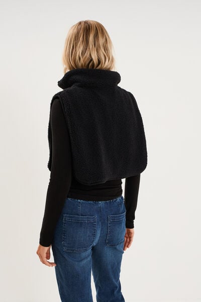 Col camionneur effet polaire noir femme