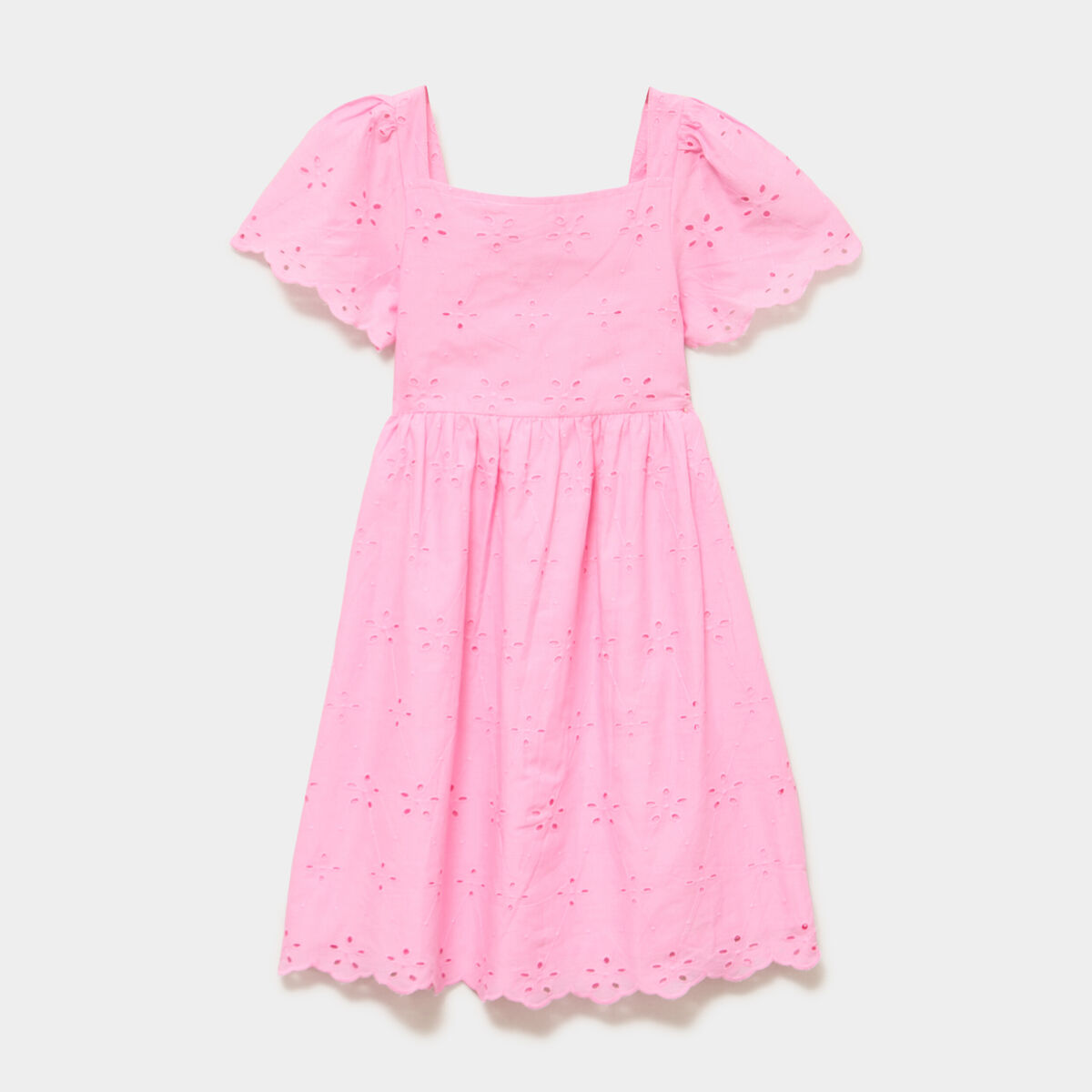 Robe c&eacute;r&eacute;monie broderie anglaise smock&eacute; rose fille