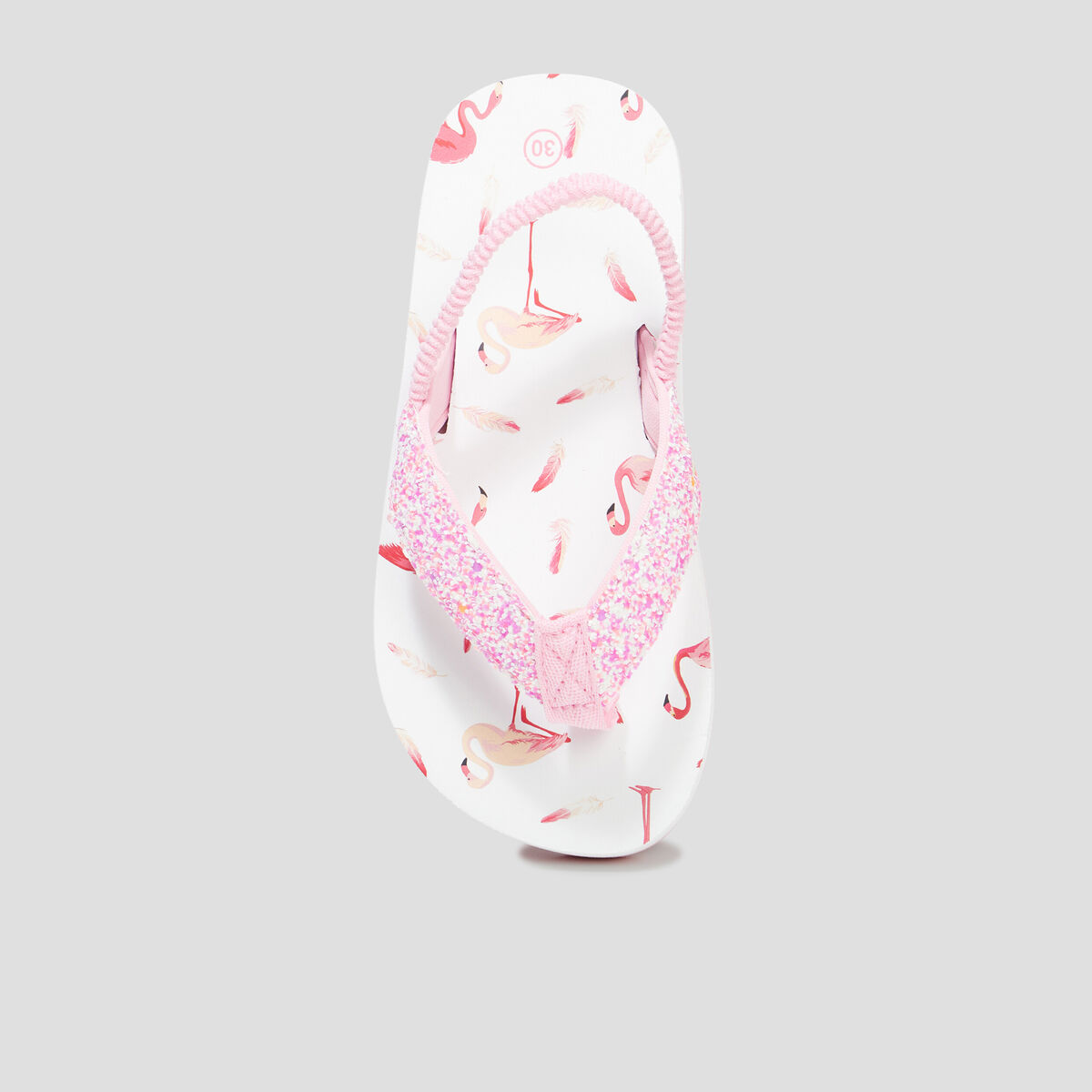 Tongs à brides élastiquée pétales rose fille