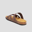 Mules bride d'attache en cuir marron homme