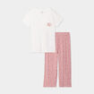 Ensemble pyjama corsaire 2 pièces blanc femme