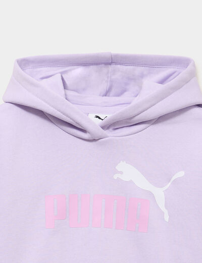 Sweat hoodie &agrave; capuche Puma parme fille