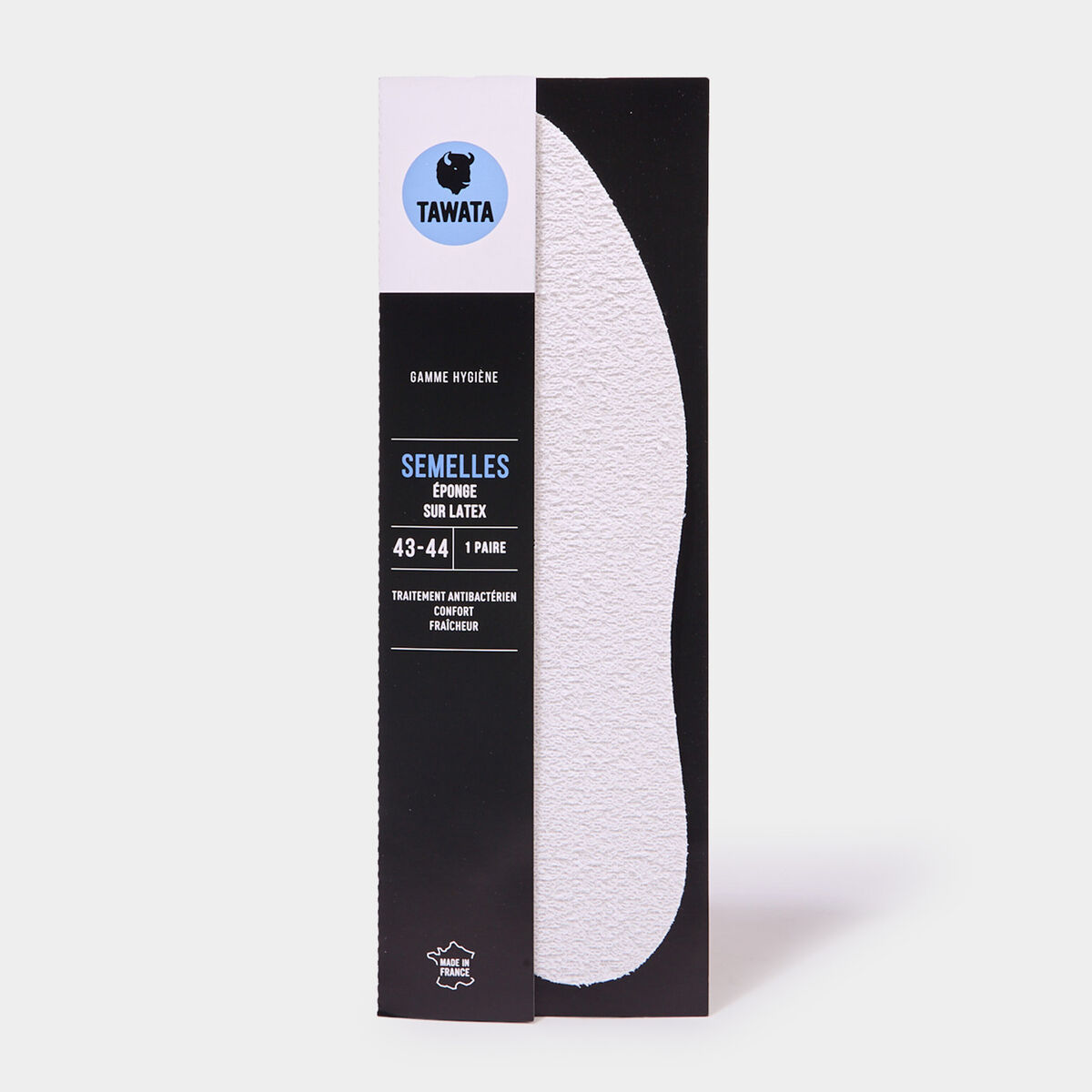 Semelles &eacute;ponge sur latex hygi&egrave;ne Tawata blanc mixte