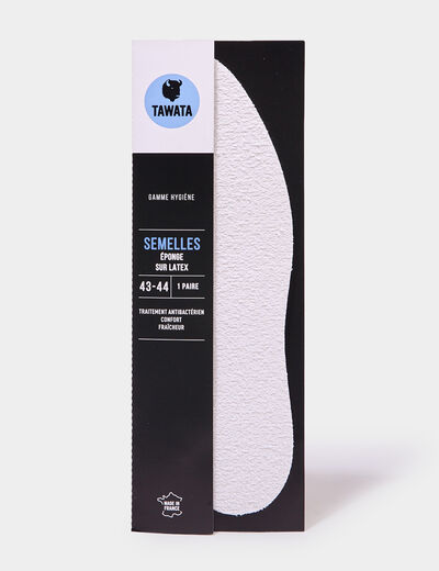 Semelles éponge sur latex hygiène Tawata blanc mixte
