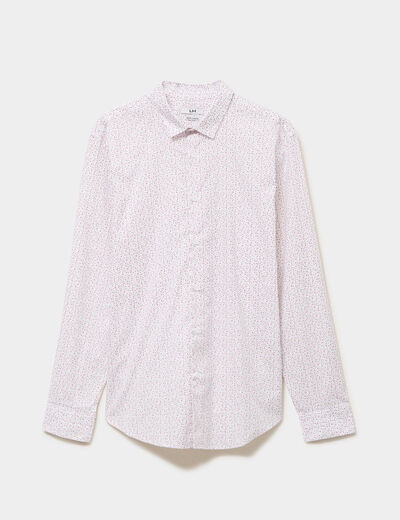 Chemise ajust&eacute;e manches longues blanc homme