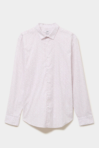 Chemise ajust&eacute;e manches longues blanc homme