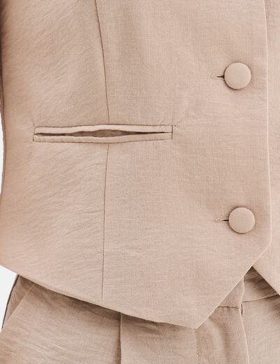 Veston sans manches beige femme