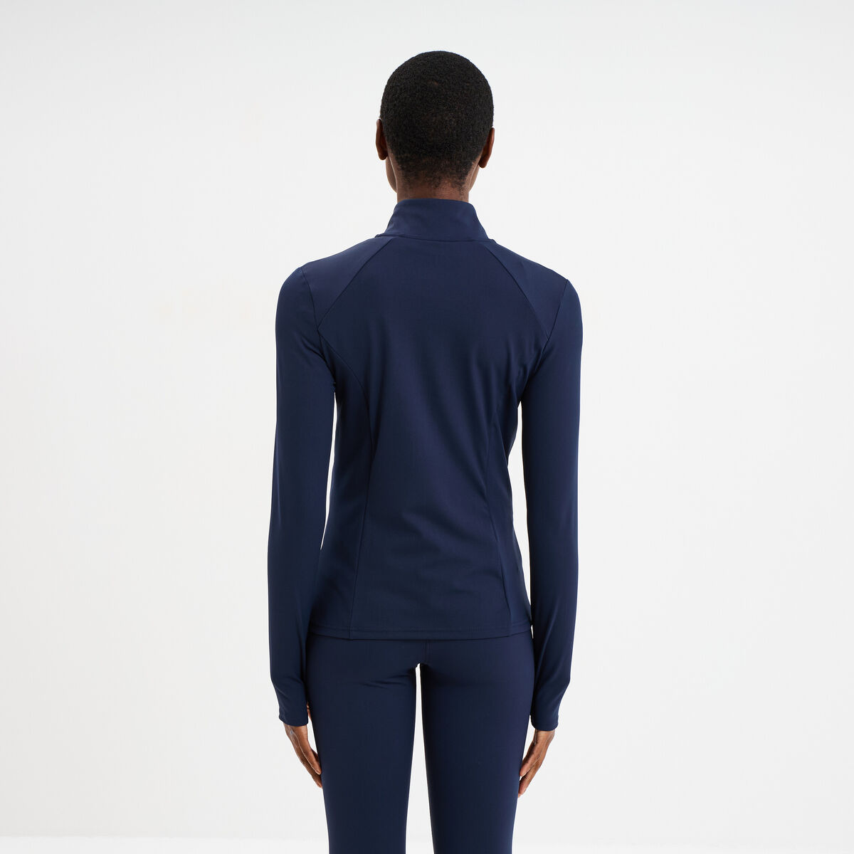 Veste de sport ajust&eacute;e avec fermeture bleu marine femme