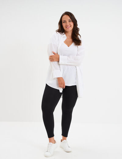 Legging avec taille &eacute;lastiqu&eacute;e noir femme grande taille