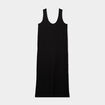Robe longue en crochet bretelles larges noir femme