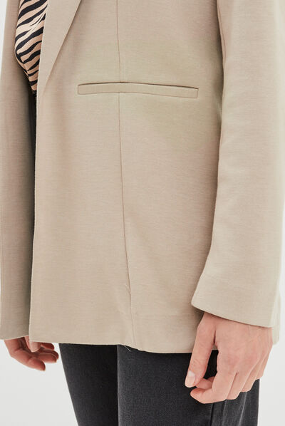 Veste blazer droite taupe femme