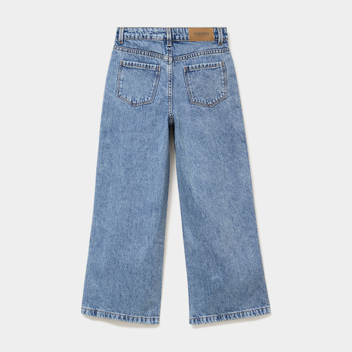 Jean large taille ajustable coton denim double stone fille