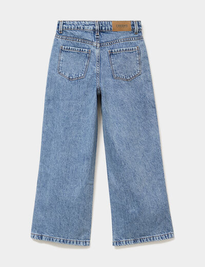 Jean large taille ajustable coton denim double stone fille