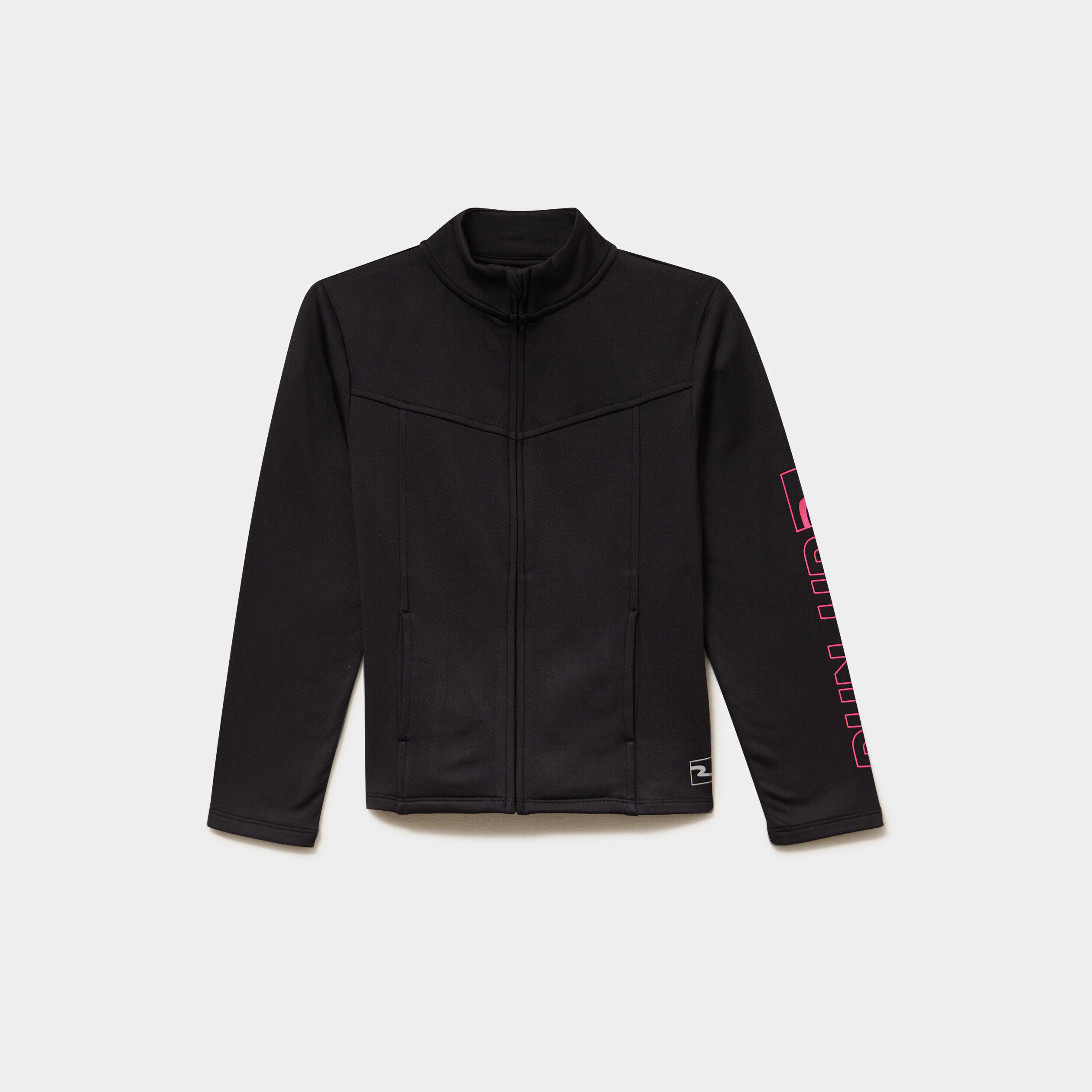 Gilet zippé col montant noir fille