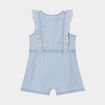 Combishort en jean volants brod&eacute;s Creeks denim bleach b&eacute;b&eacute; fille