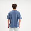 T-shirt col rond coupe relax coton &eacute;pais bleu gris homme