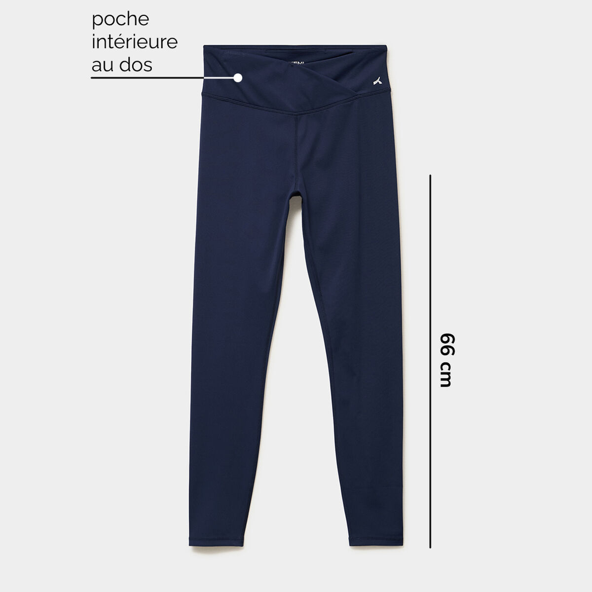 Legging de sport taille haute bleu marine femme
