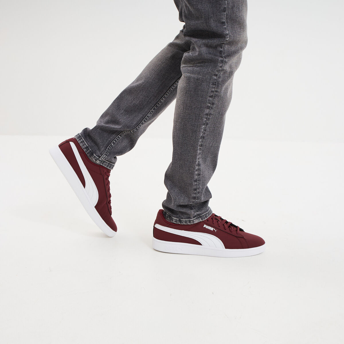 Tennis basses Puma Smash Buck V3 bordeaux homme